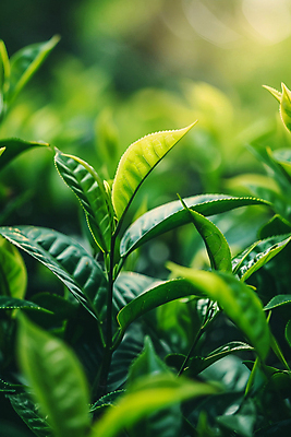 JPG 편집이미지 잎 밭 사람없음 초록색 햇빛 농사 디지털합성 녹차잎 편집실사 AI포토 AI콘텐츠 식물 컬러 농업 태양 녹차 CG 찻잎 파일형식
