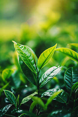 JPG 편집이미지 잎 밭 사람없음 초록색 햇빛 농사 디지털합성 녹차잎 편집실사 AI포토 AI콘텐츠 식물 컬러 농업 태양 녹차 CG 찻잎 파일형식