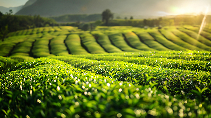 JPG 편집이미지 잎 밭 사람없음 초록색 햇빛 농사 디지털합성 녹차잎 편집실사 AI포토 AI콘텐츠 식물 컬러 농업 태양 녹차 CG 찻잎 파일형식