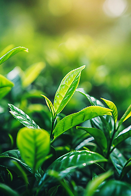 JPG 편집이미지 잎 밭 사람없음 초록색 햇빛 농사 디지털합성 녹차잎 편집실사 AI포토 AI콘텐츠 식물 컬러 농업 태양 녹차 CG 찻잎 파일형식