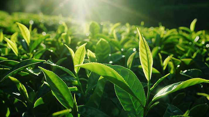 JPG 편집이미지 잎 밭 사람없음 초록색 햇빛 농사 디지털합성 녹차잎 편집실사 AI포토 AI콘텐츠 식물 컬러 농업 태양 녹차 CG 찻잎 파일형식