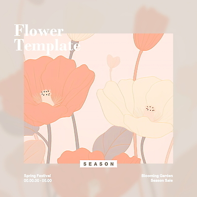 PSD 템플릿 디자인 꽃 분홍색 봄꽃 프레임 사람없음 봄 디지털합성 심플 편집소스 봄축제 이미지템플릿 식물 계절 컬러 축제 파일형식