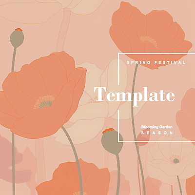 PSD 템플릿 디자인 꽃 분홍색 봄꽃 프레임 사람없음 봄 디지털합성 심플 편집소스 봄축제 이미지템플릿 식물 계절 컬러 축제 파일형식