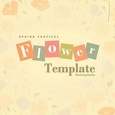 PSD 템플릿 디자인 꽃 봄꽃 프레임 사람없음 노란색 봄 디지털합성 심플 편집소스 봄축제 이미지템플릿 식물 계절 컬러 축제 파일형식