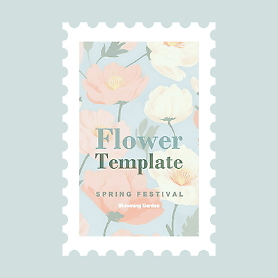 PSD 템플릿 디자인 꽃 분홍색 하늘색 봄꽃 프레임 사람없음 봄 디지털합성 심플 편집소스 봄축제 이미지템플릿 식물 계절 컬러 파란색 축제 파일형식