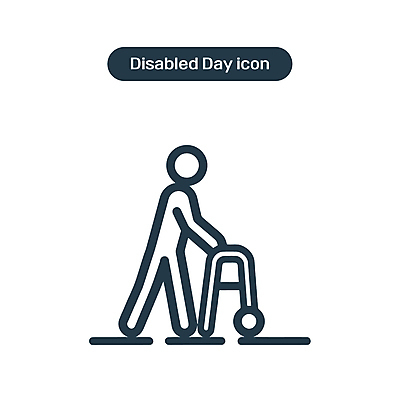 전신 아이콘 선 사람모양 사람없음 옆모습 걷기 장애인 라인아이콘 심플 장애 단순화된 보조기구 보행기 장애인의날 2D아이콘 AI파일 모양 뷰포인트 모션 기구 파일형식 벡터 법정기념일