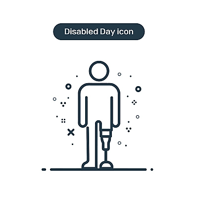 전신 아이콘 선 사람모양 서기 사람없음 앞모습 장애인 라인아이콘 심플 장애 단순화된 의족 장애인의날 2D아이콘 AI파일 모양 뷰포인트 모션 파일형식 벡터 법정기념일