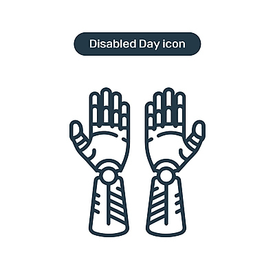 아이콘 손 선 신체부위 장애인 라인아이콘 심플 손모양 장애 단순화된 의수 장애인의날 2D아이콘 AI파일 모양 사람 파일형식 벡터 법정기념일 손_신체부위