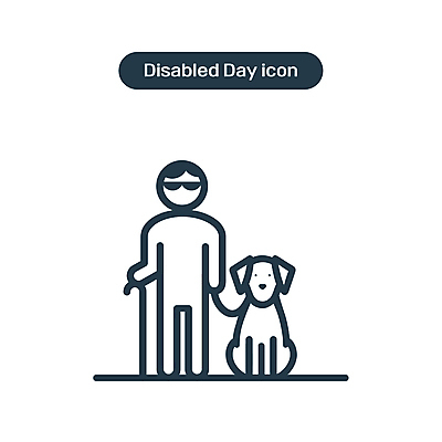 전신 아이콘 남자 선 지팡이 한명 성인 앞모습 선글라스 잡기 장애인 라인아이콘 심플 장애 단순화된 시각장애인 안내견 장애인의날 성인남자한명만 2D아이콘 AI파일 1 안경 뷰포인트 모션 사람 개 남자한명만 성인남자만 파일형식 벡터 법정기념일
