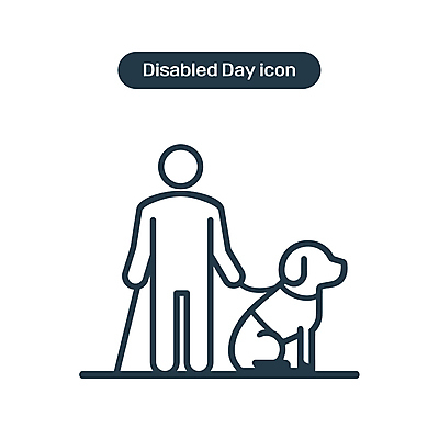 전신 아이콘 선 지팡이 사람모양 사람없음 앞모습 잡기 장애인 라인아이콘 심플 목줄 장애 단순화된 시각장애인 안내견 장애인의날 2D아이콘 AI파일 모양 뷰포인트 모션 개 파일형식 벡터 법정기념일 반려용품