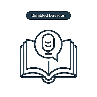 아이콘 선 말풍선 사람없음 책 소리 장애인 라인아이콘 마이크 심플 장애 단순화된 시각장애인 장애인의날 오디오북 2D아이콘 AI파일 음향기기 파일형식 벡터 법정기념일