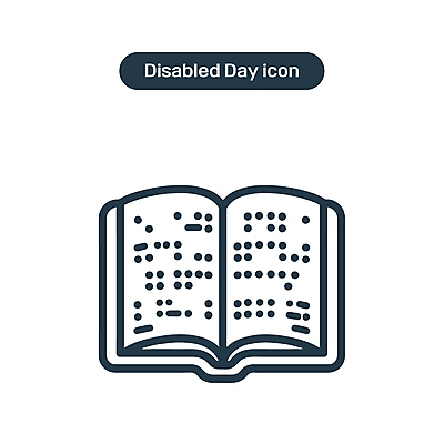 아이콘 선 사람없음 장애인 라인아이콘 심플 장애 단순화된 시각장애인 장애인의날 점자 차단 점자책 2D아이콘 AI파일 책 파일형식 벡터 법정기념일