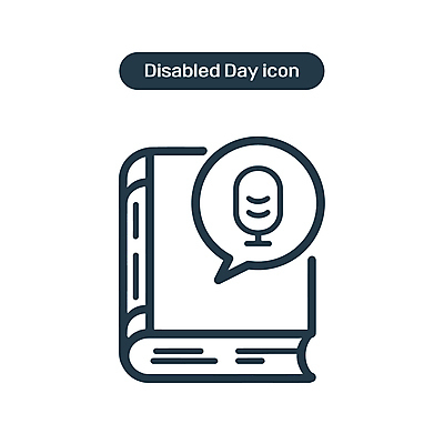 아이콘 선 말풍선 사람없음 책 소리 장애인 라인아이콘 마이크 심플 장애 단순화된 시각장애인 장애인의날 오디오북 2D아이콘 AI파일 음향기기 파일형식 벡터 법정기념일
