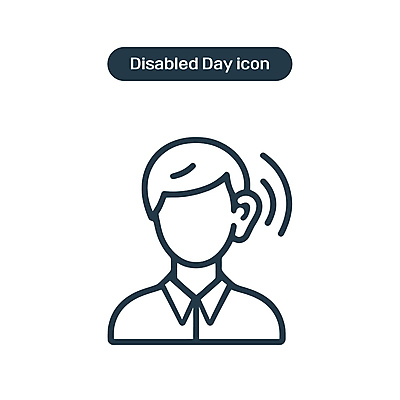 아이콘 남자 선 한명 성인 소리 듣기 장애인 라인아이콘 심플 귀 청각 장애 단순화된 보청기 장애인의날 성인남자한명만 청각장애인 2D아이콘 AI파일 1 모션 사람 신체부위 남자한명만 성인남자만 파일형식 벡터 법정기념일