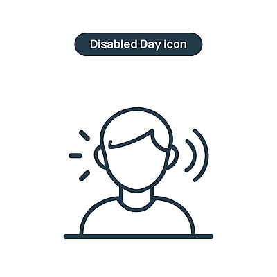 아이콘 남자 선 한명 성인 소리 듣기 장애인 라인아이콘 심플 귀 청각 장애 단순화된 보청기 장애인의날 성인남자한명만 청각장애인 2D아이콘 AI파일 1 모션 사람 신체부위 남자한명만 성인남자만 파일형식 벡터 법정기념일
