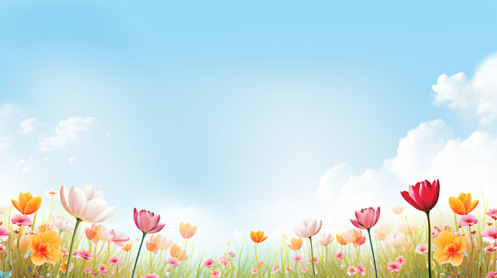 JPG 편집이미지 봄꽃 하늘 프레임 사람없음 봄풍경 봄 카피스페이스 편집실사 AI포토 AI콘텐츠 계절 꽃 풍경 공백 CG 파일형식