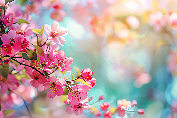 JPG 편집이미지 분홍색 봄꽃 프레임 사람없음 봄풍경 봄 보케 카피스페이스 편집실사 AI포토 AI콘텐츠 계절 꽃 컬러 풍경 공백 CG 파일형식