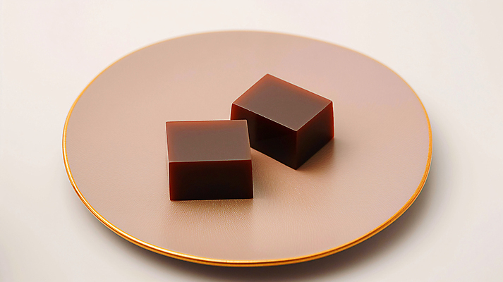 JPG 편집이미지 접시 조각 디저트 사람없음 고급 달콤 디지털합성 양갱 전통과자 편집소스 편집실사 AI포토 AI콘텐츠 식기 음식 컨셉 과자 맛 CG 파일형식