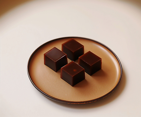 JPG 편집이미지 접시 조각 디저트 사람없음 고급 달콤 디지털합성 양갱 전통과자 편집소스 편집실사 AI포토 AI콘텐츠 식기 음식 컨셉 과자 맛 CG 파일형식