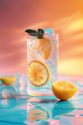 JPG 편집이미지 잎 단면 잔 그림자 사람없음 여름 반사 노란색 얼음 시원함 레몬 레모네이드 디지털합성 상큼 편집소스 편집실사 AI포토 AI콘텐츠 자연요소 식물 식기 계절 컬러 과일 CG 에이드 파일형식