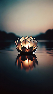 JPG 편집이미지 불교 조명 연꽃 사람없음 빛 반사 고요 연못 수면 야간 디지털합성 연등 편집소스 편집실사 AI포토 AI콘텐츠 자연요소 꽃 종교 물 등불 불교용품 CG 파일형식