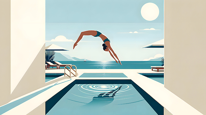 JPG 전신 여자 수영복 요트 일러스트 야외수영장 한명 성인 여름휴가 햇빛 파라솔 다이빙 선베드 물결파장 야자수잎 성인여자한명만 국내일러스트 AI일러스트 AI콘텐츠 1 옷 물결 잎 배_교통 의자 휴가 수영장 사람 태양 수영 수중스포츠 여자한명만 성인여자만 파일형식 여름_계절