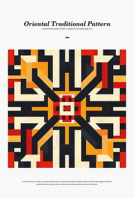 PSD 편집이미지 디자인 패턴 추상 사람없음 전통문양 주황색 화려 디지털합성 조화 대칭 동양적 편집소스 이미지편집 전통 문양 컬러 컨셉 무늬 파일형식