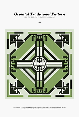 PSD 편집이미지 디자인 패턴 추상 사람없음 초록색 전통문양 화려 디지털합성 조화 대칭 동양적 편집소스 이미지편집 전통 문양 컬러 컨셉 무늬 파일형식