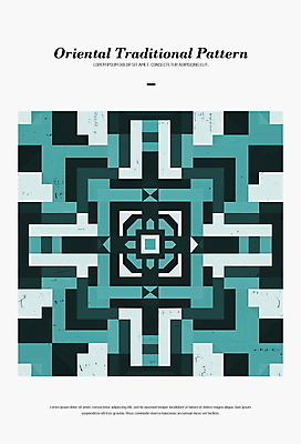 PSD 편집이미지 디자인 패턴 추상 사람없음 전통문양 화려 디지털합성 조화 대칭 동양적 민트색 편집소스 이미지편집 전통 문양 컬러 컨셉 무늬 파일형식