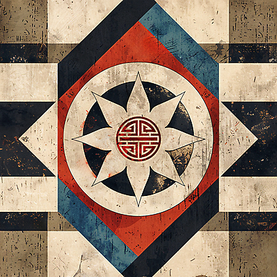 JPG 편집이미지 전통 문양 디자인 패턴 추상 사람없음 빈티지 디지털합성 복고 대칭 동양적 편집소스 편집실사 AI컴퓨터그래픽 AI콘텐츠 컨셉 무늬 CG 파일형식