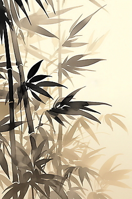 JPG 전통 일러스트 사람없음 갈색 고요 분위기 대나무 그림 번짐 미니멀 국내일러스트 AI일러스트 AI콘텐츠 나무 컬러 컨셉 파일형식 효과