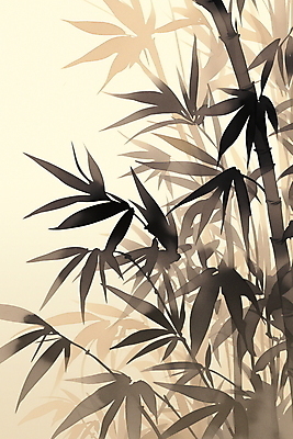 JPG 전통 일러스트 사람없음 갈색 고요 분위기 대나무 그림 번짐 미니멀 국내일러스트 AI일러스트 AI콘텐츠 나무 컬러 컨셉 파일형식 효과