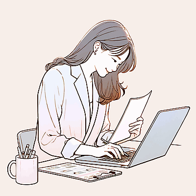 여자 일러스트 한명 들기 상반신 성인 컵 노트북 펜 구직 타이핑 문서 연필꽂이 서류판 성인여자한명만 청년취업 국내일러스트 AI파일 1 식기 컨셉 모션 문구용품 사람 전자제품 필기구 사무용품 여자한명만 성인여자만 파일형식 벡터