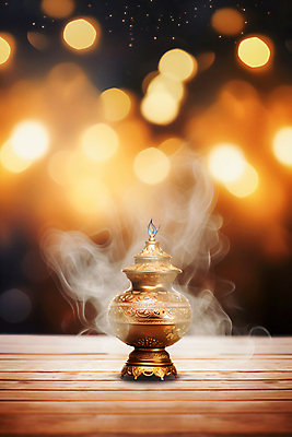 JPG 편집이미지 백그라운드 요정 사람없음 램프 연기 신비 나무바닥 보케 소원 편집실사 AI컴퓨터그래픽 AI콘텐츠 컨셉 조명 바닥 CG 파일형식