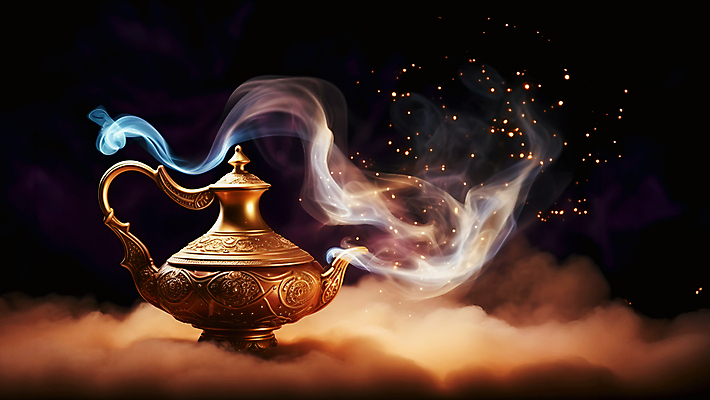 JPG 편집이미지 백그라운드 주전자 요정 사람없음 반짝임 갈색 램프 연기 신비 소원 편집실사 AI컴퓨터그래픽 AI콘텐츠 컬러 컨셉 모션 주방용품 조명 CG 파일형식