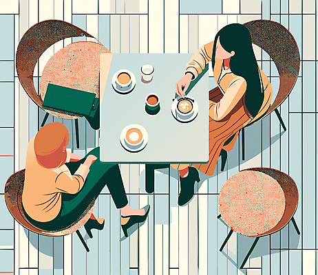 전신 여자 커피 하늘색 의자 일러스트 탁자 티타임 휴식 말하기 이야기 앉기 성인 두명 일상 친구 카페 커피잔 컵받침 감성 수다 담소 성인여자만 국내일러스트 AI파일 음료 가구 컨셉 관계 모션 잔 대화 사람 라이프 파란색 상점 받침대 여자만 성인만 파일형식 벡터