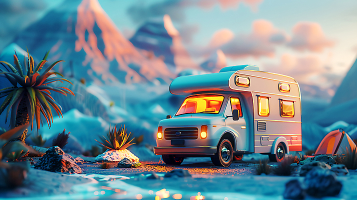 JPG 나무 구름 편집이미지 자연 하늘 산 사람없음 3D 귀여움 사막 풀잎 캠핑카 로우폴리 편집3D AI컴퓨터그래픽 AI콘텐츠 자연요소 식물 컨셉 잎 자동차 풀_식물 디지털합성 생태계 파일형식