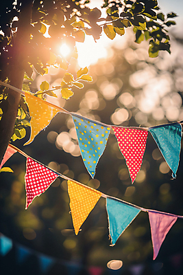 JPG 편집이미지 나뭇잎 사람없음 야외 장식 햇빛 노을 화려 삼각형 숲 보케 가랜드 편집실사 AI포토 AI콘텐츠 자연요소 도형 컨셉 잎 태양 CG 파티용품 파일형식