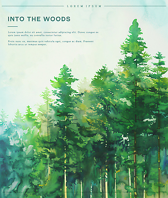 PSD 나무 포스터 일러스트 붓터치 수채화 풍경 타이포그라피 사람없음 초록색 여름 숲 번짐 감성 카피스페이스 국내일러스트 식물 문자 계절 컬러 컨셉 공백 파일형식 효과