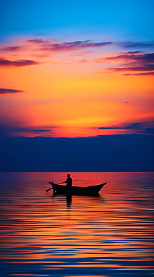 JPG 구름 편집이미지 실루엣 물결 한명 성인 강 반사 노을 주황색 선박 성인한명만 이미지편집 편집실사 AI컴퓨터그래픽 AI콘텐츠 자연요소 1 컬러 수상교통 촬영기법 사람 CG 성인만 파일형식