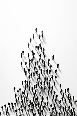 JPG 편집이미지 그림자 서기 사람 여러명 흰색 군중 방향 심플 카피스페이스 편집실사 AI인물포토 AI콘텐츠 컬러 다수 모션 공백 CG 파일형식 AI포토