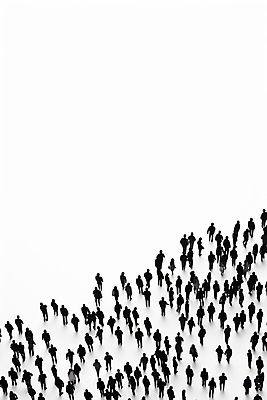 JPG 편집이미지 그림자 서기 사람 여러명 흰색 군중 방향 심플 카피스페이스 편집실사 AI인물포토 AI콘텐츠 컬러 다수 모션 공백 CG 파일형식 AI포토