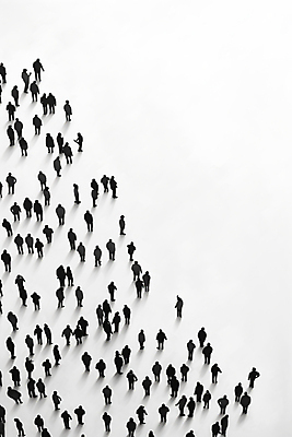 JPG 편집이미지 그림자 서기 사람 여러명 흰색 군중 방향 심플 카피스페이스 편집실사 AI인물포토 AI콘텐츠 컬러 다수 모션 공백 CG 파일형식 AI포토