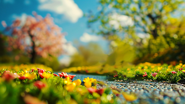 JPG 편집이미지 꽃 행복 도로 여행 사람없음 아웃포커스 햇빛 봄 미니어처 드라이브 편집실사 AI포토 AI콘텐츠 식물 계절 감정 길 교통시설 촬영기법 태양 모형 운전 CG 파일형식