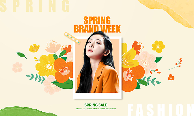 PSD 편집이미지 응시 여자 패션 꽃 한명 20대 성인 쇼핑 노란색 봄 한국인 테이프 폴라로이드사진 봄쇼핑 의료성형뷰티 성인여자한명만 이미지편집 식물 1 시선 계절 컬러 문구용품 사람 동양인 청년 폴라로이드 여자한명만 성인여자만 파일형식