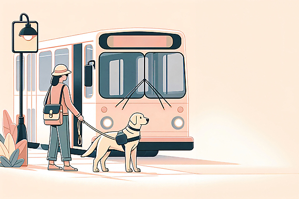 JPG 전신 여자 도로 일러스트 버스 한명 서기 성인 표지판 골든리트리버 장애인 베이지색 시각장애인 안내견 장애인의날 성인여자한명만 국내일러스트 AI일러스트 AI콘텐츠 1 길 육상교통 컬러 교통시설 모션 대중교통 알림판 사람 개 리트리버 장애 여자한명만 성인여자만 파일형식 법정기념일