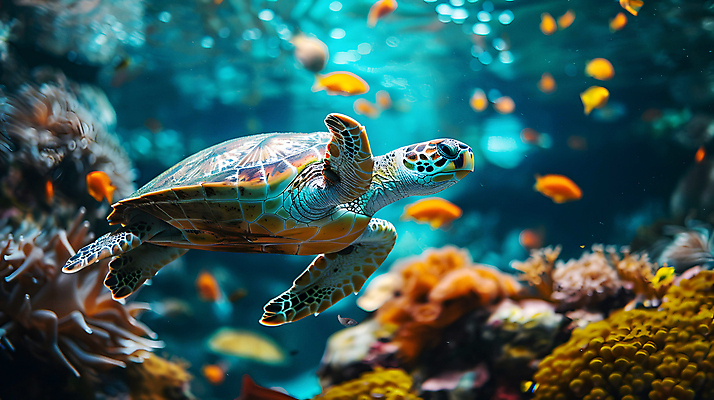 JPG 편집이미지 백그라운드 어류 사람없음 바닷속 산호 산호초 거북이 디지털합성 편집소스 편집실사 AI포토 AI콘텐츠 파충류 수중 수중동물 수중식물 자포동물 CG 파일형식