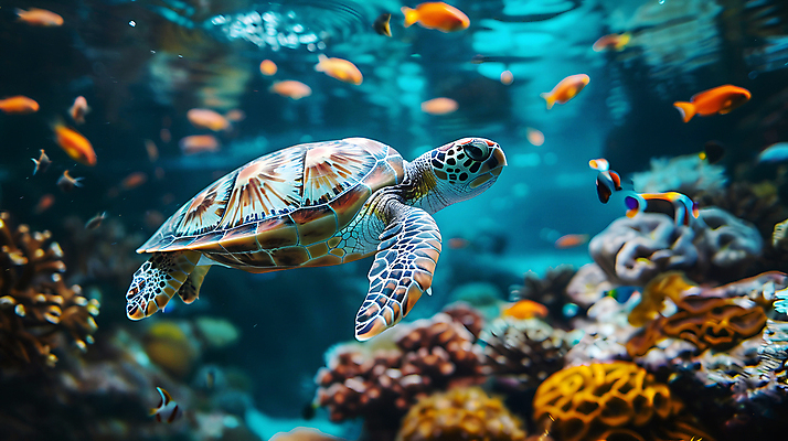 JPG 편집이미지 백그라운드 어류 사람없음 바닷속 산호 산호초 거북이 디지털합성 편집소스 편집실사 AI포토 AI콘텐츠 파충류 수중 수중동물 수중식물 자포동물 CG 파일형식