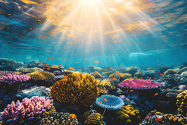 JPG 편집이미지 어류 사람없음 빛 바닷속 산호 산호초 디지털합성 카피스페이스 편집소스 편집실사 AI포토 AI콘텐츠 수중 수중동물 공백 수중식물 자포동물 CG 파일형식
