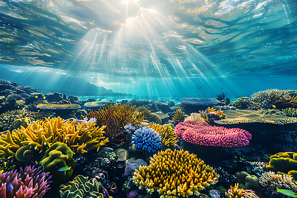 JPG 편집이미지 사람없음 빛 바닷속 산호 산호초 디지털합성 카피스페이스 편집소스 편집실사 AI포토 AI콘텐츠 수중 공백 수중식물 자포동물 CG 파일형식